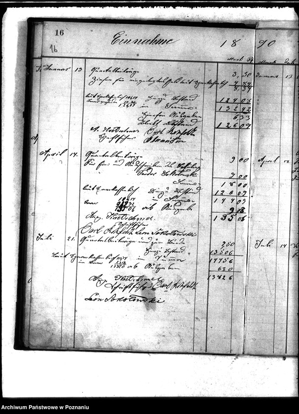 Obraz 20 z jednostki "Journal über Einnahme und Ausgaben der Böttchermeisterinnung in Posen ..."