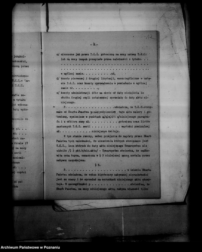 Obraz 16 z jednostki "Towarzystwo Kredytowo-Ziemskie w Warszawie, nabywanie nieruchomości w trybie art. 8 ust. O wykonaniu reformy rolnej"