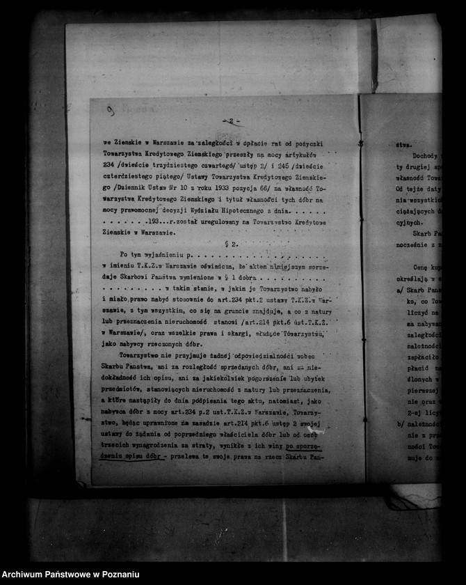 Obraz 13 z jednostki "Towarzystwo Kredytowo-Ziemskie w Warszawie, nabywanie nieruchomości w trybie art. 8 ust. O wykonaniu reformy rolnej"
