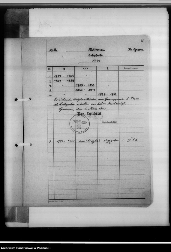 Obraz 8 z jednostki "Bücherverzeichnis, Kreissippenamt Gnesen [Gniezno]"