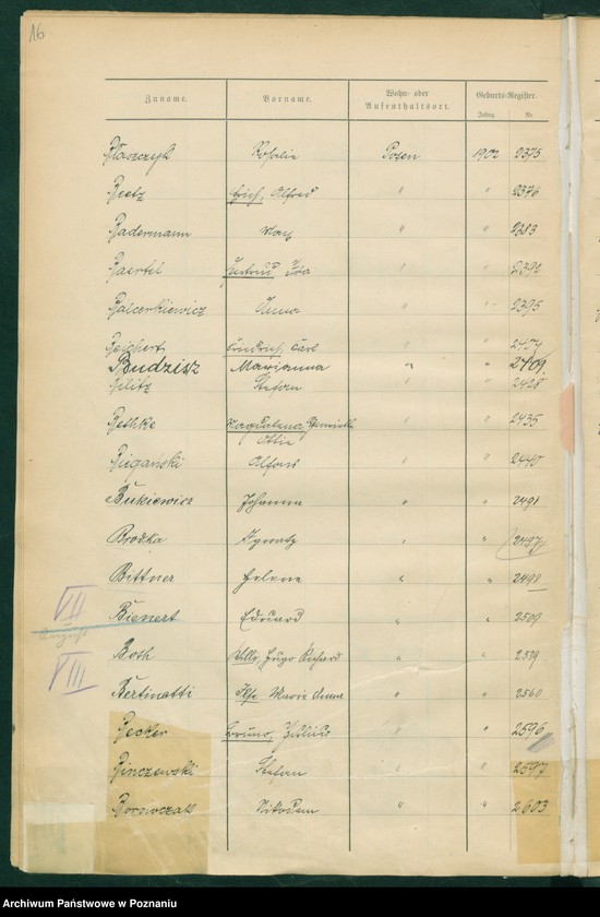 Obraz 19 z jednostki "Spis alfabetyczny [urodzeń]"