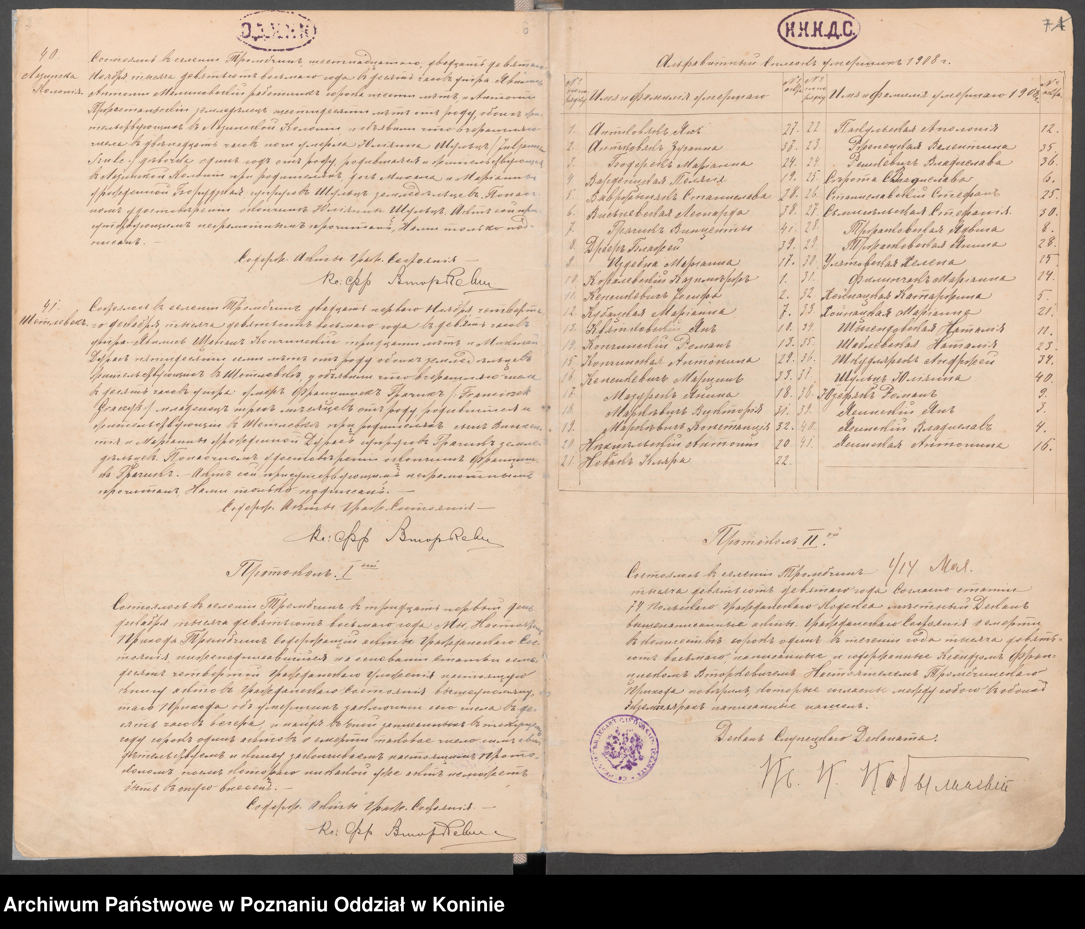 Skan z jednostki: Księga zgonów za lata 1908-1935