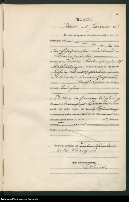 Obraz 18 z jednostki "Księga urodzeń t. I, II"