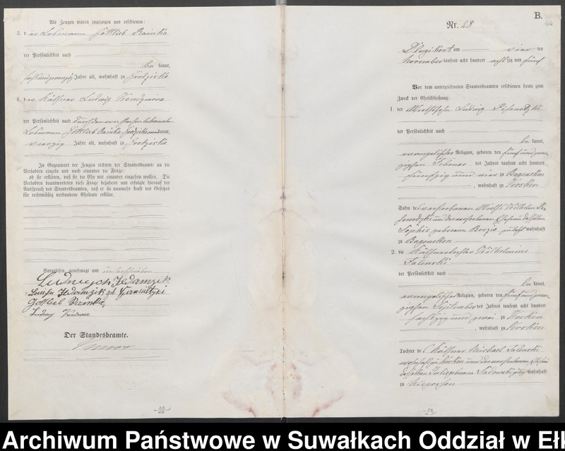 image.from.unit.number "[Heiraths-Haupt-Register des Königlichen Preussischen Standes-Amtes Kumilsko Kreis Johannisburg]"
