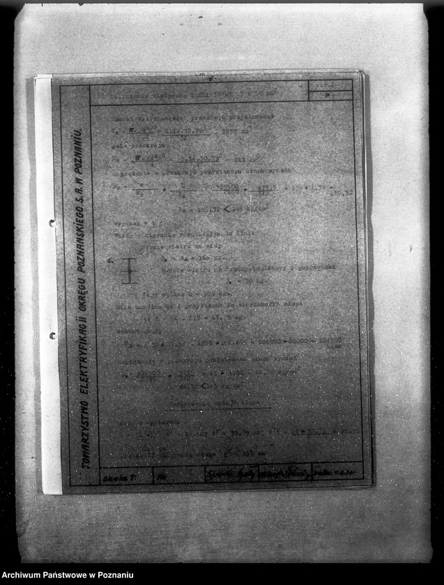Obraz 10 z jednostki "/Opisy techniczne i rysunki projektu napowietrznych linii elektrycznych 30 km z Poznania do Gostynia przez Zaniemyśl Dolsk oraz z Poznania do Rogoźna przez Oborniki/"