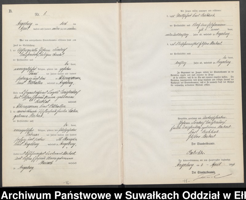 image.from.unit.number "Heiraths-Neben-Register des Preussischen Standes-Amtes Angerburg Kreis Angerburg"