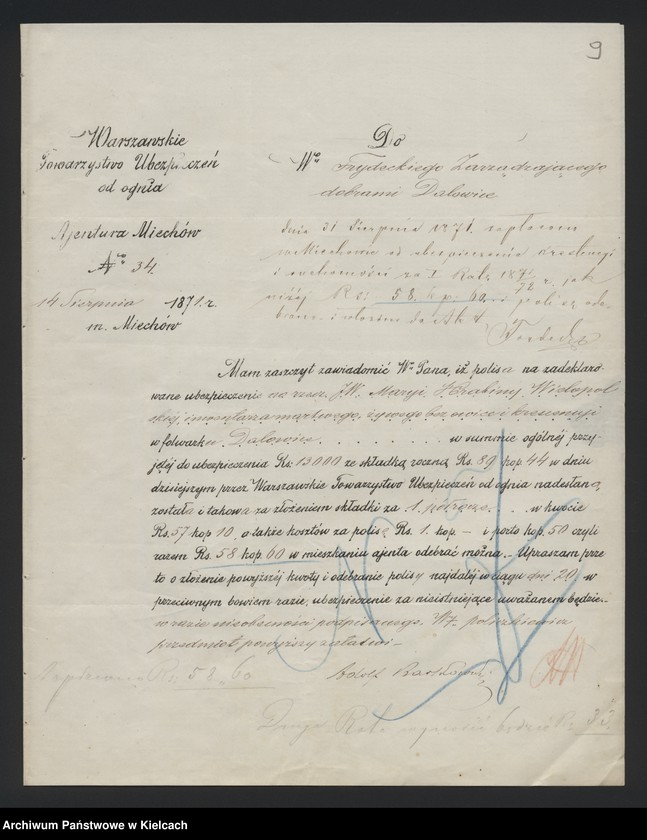 image.from.unit.number "Dowody rozchodu kasy dóbr Dalowice za 1871/72 r"