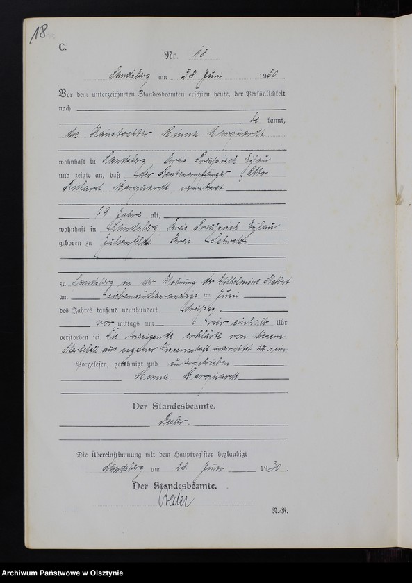 image.from.unit.number "Sterbe-Neben-Register Nr 1 - 25 [ Księga zgonów - wtóropis ]"