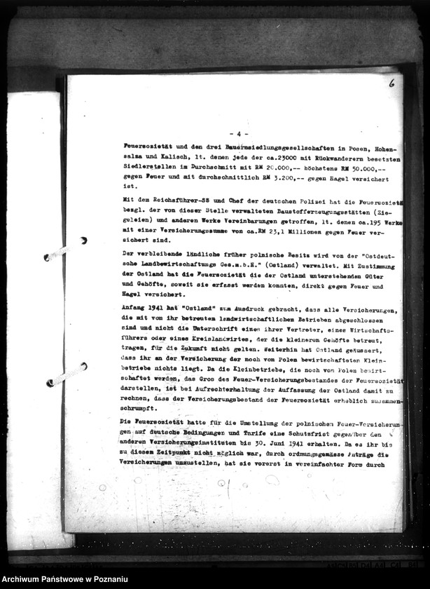 Obraz 9 z jednostki "Kontrola organizacji i działalności poznańskiej ubezpieczalni ogniowej i ubezpieczalni na życie"