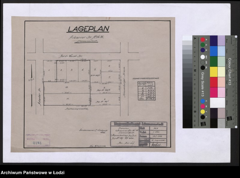 Obraz 1 z jednostki "Lageplan Askanier Strasse Nr 34-36 Litzmannstadt"