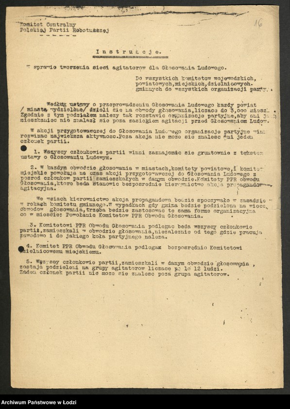 Obraz 17 z jednostki "Instrukcje, okólniki i szyfrogramy Komitetu Centralnego"