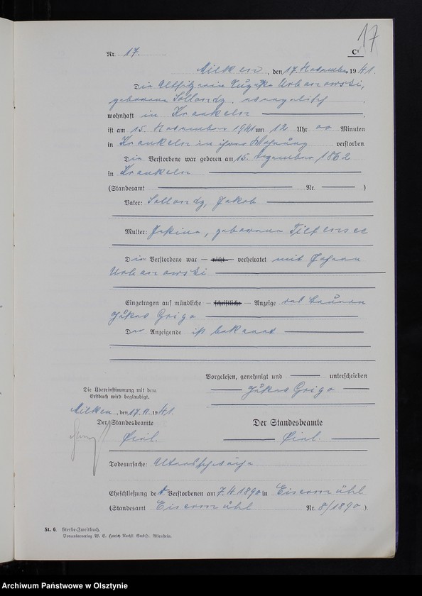 image.from.unit.number "Sterbe-Zweitbuch Nr 1 - 23"