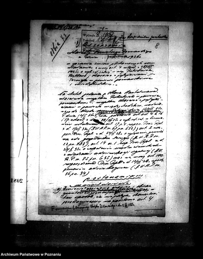 Obraz 12 z jednostki "Majątek Charcice i Izdebno powiatu międzychodzkiego i majątek Rokietnica powiatu poznańskiego wyłączenie z art.. 4 ustawy o reformie rolnej"