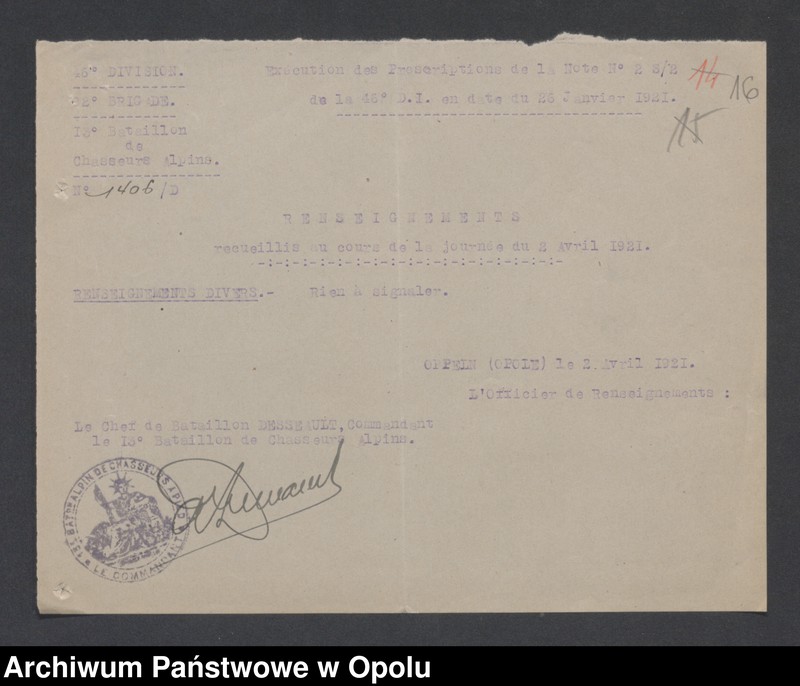 Obraz 20 z jednostki "/Meldunki dzienne o sytuacji w rejonach postoju wojsk - wiadomości ekonomiczne, polityczne i wojskowe, m.in. propaganda komunistyczna/ IV 1921"