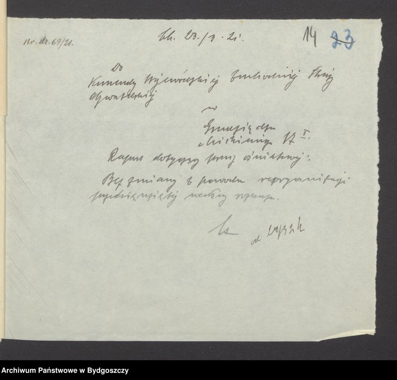 image.from.unit.number "Raporty Baonów do Komendy Powiatowej w Chojnicach o pracach oświatowych [wykładach i odczynach]"