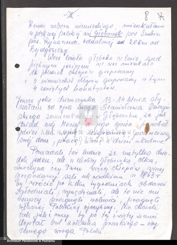 Obraz 20 z jednostki "Relacje i wspomnienia dotyczące powstania wielkopolskiego: 1. Żnin, powiat Żnin, województwo bydgoskie, 2. Żurczyn, powiat Szubin, województwo bydgoskie."