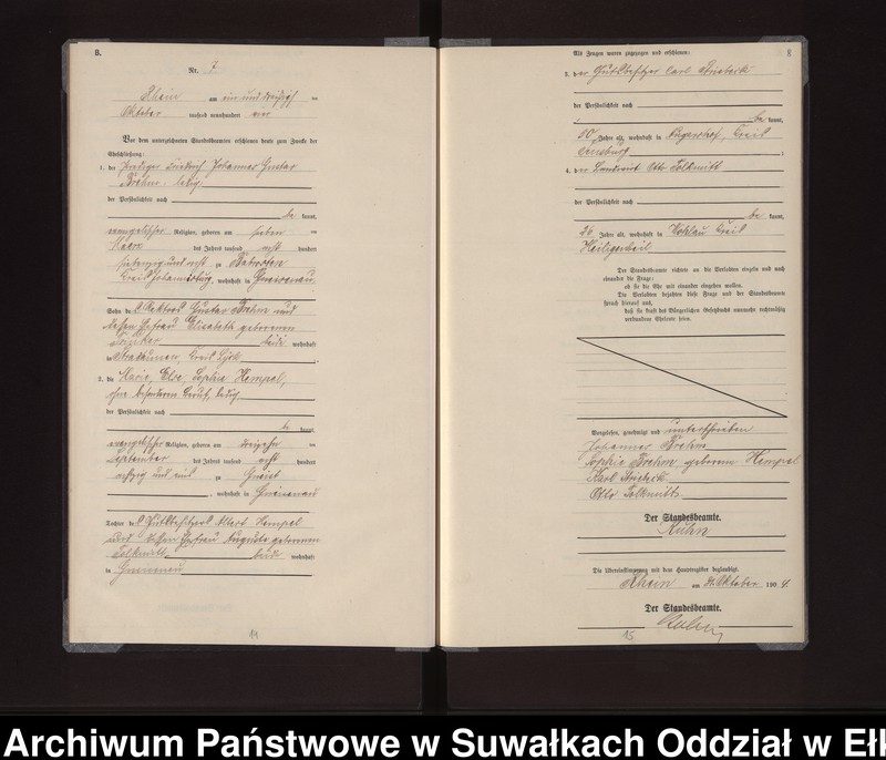 image.from.unit.number "Heirats-Neben-Register des Königlichen Preussischen Standes-Amtes Gneist Kreis Loetzen"