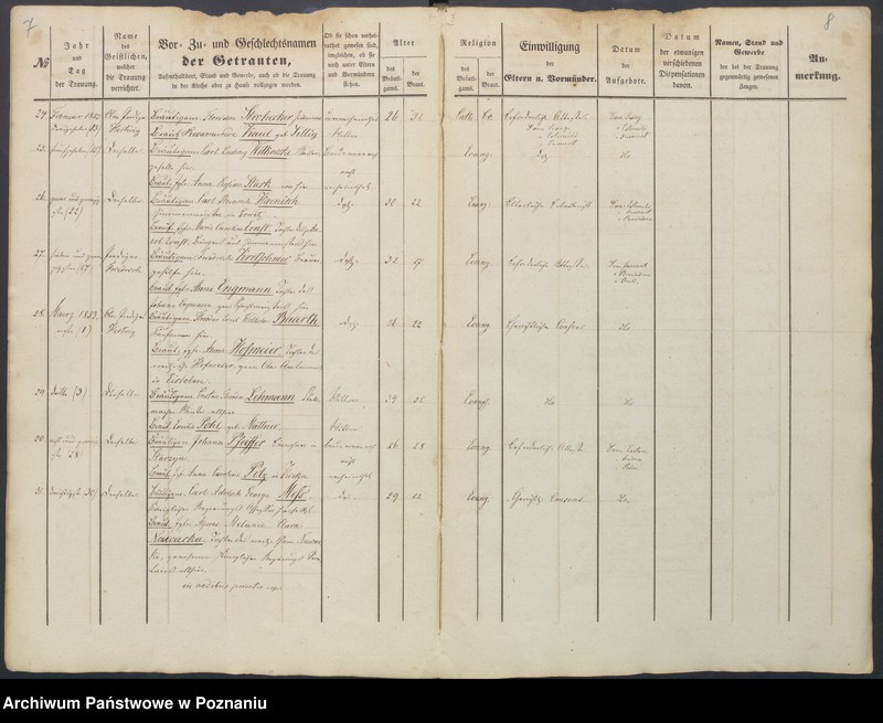 Obraz 8 z jednostki "Duplikat des Trauungs, Tauf und Begraebnissregister"