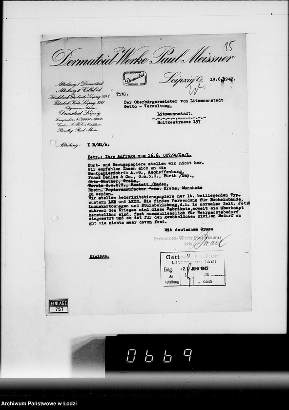 Obraz 19 z jednostki "Buntpapier.[Zapotrzebowania dla Getta]"