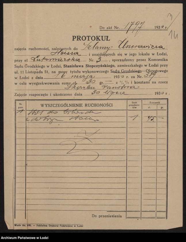 Obraz 16 z jednostki "Szlama Hersz Uszyrowicz- piwiarnia i herbaciarnia"