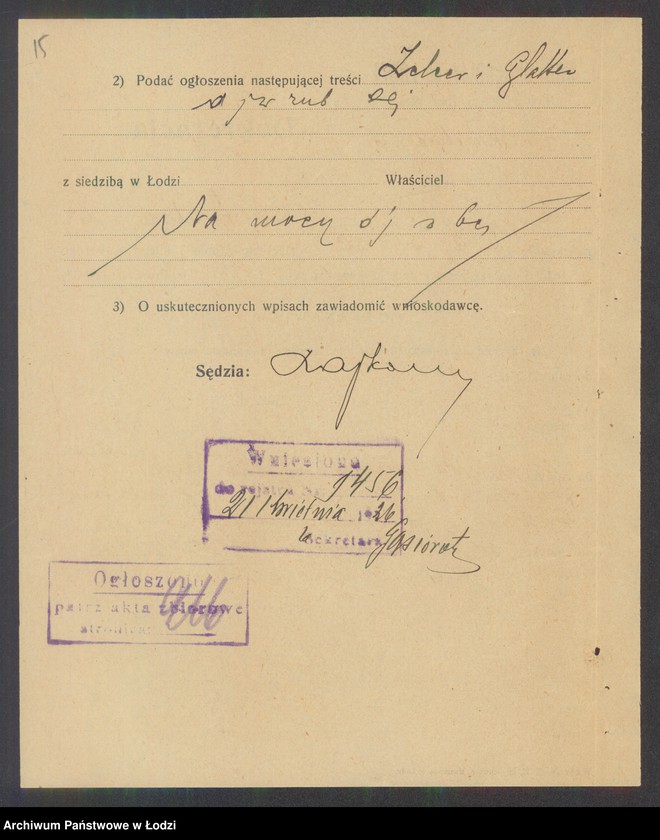 Obraz 17 z jednostki "Zelcer i Glater- handel futrami"