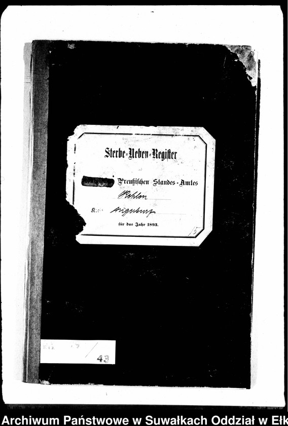 image.from.unit.number "Sterbe-Neben-Register des Preussischen Standes-Amtes Kehlen Kreis Angerburg"