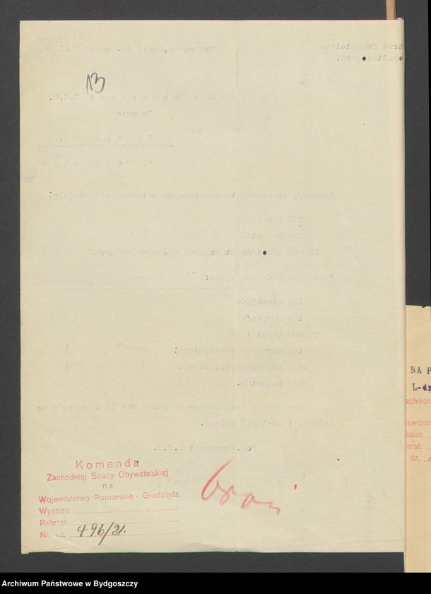 image.from.unit.number "Zaopatrzenie w broń Komendy Wojewódzkiej i Komend Powiatowych Zachodniej Straży Obywatelskiej na Województwo Pomorskie"