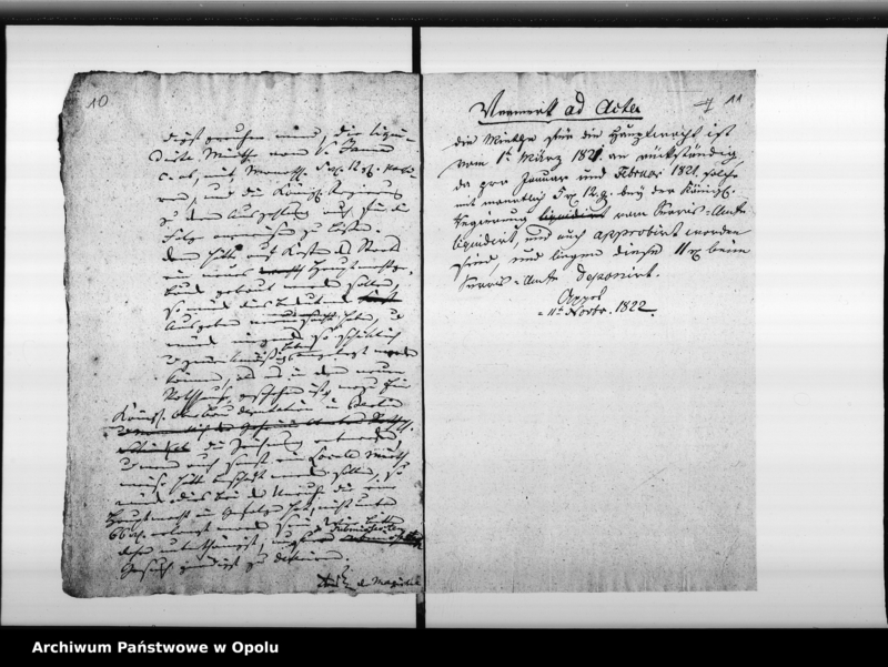 Obraz 11 z jednostki "Acta die bei der Stadt Oppeln dem Staate gehörenden [Garnisongebäude] so wie die Verwei[...] und die Miethe für die Hauptwacht Vol. I de anno 1821"