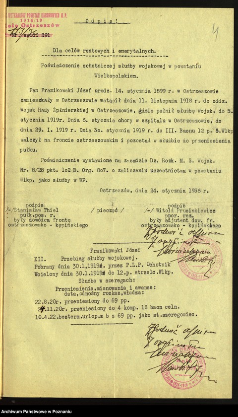 Obraz 7 z jednostki "Ostrzeszów, powiat Kępno - akta koła."