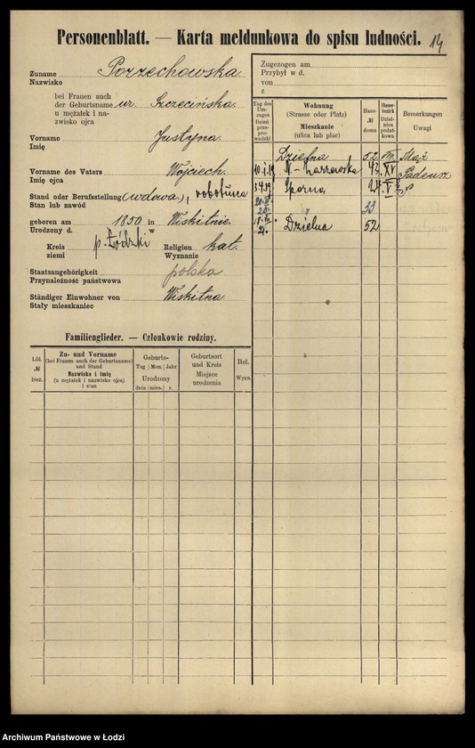 Obraz 16 z jednostki "[Spis ludności Łodzi] Porto-Potocki"
