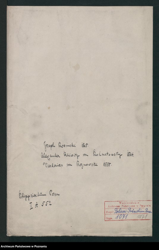 Obraz 2 z jednostki "A. betr. Josef Rowiński, Alexander Raiwitz Rożnatowski, Jesidorius von Rożnowski"