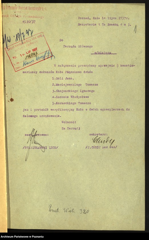 Obraz 4 z jednostki "Pięczkowo, powiat Środa - akta koła."