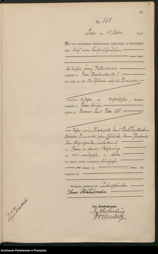 Obraz 11 z jednostki "Księga miejscowa zgonów tom II [Rejestr główny zgonów]"