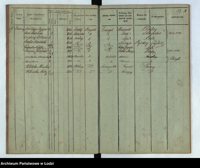 Obraz 18 z jednostki "[Księga ludności stałej Osada tkacka Łódka nr 1-168] "