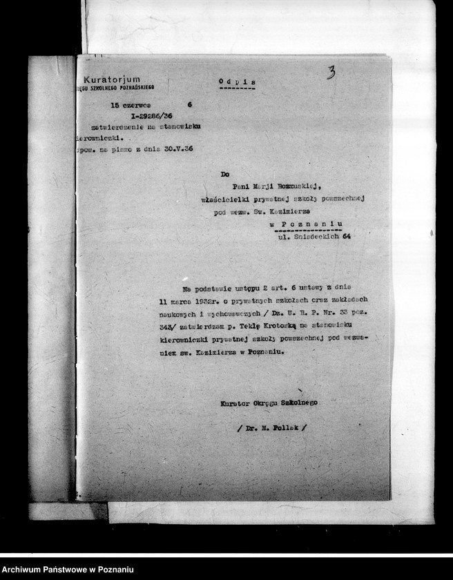 Obraz 6 z jednostki "Prywatna Szkoła Powszechna M. Rozmuskiej pod wezwaniem św. Kazimierza- Poznań"