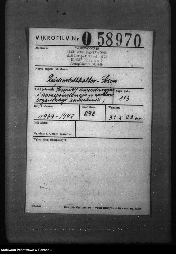 Obraz 2 z jednostki "Przepisy kancelaryjne i korespondencja w sprawie organizacji kancelarii"