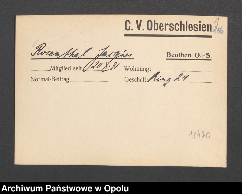 Obraz 3 z jednostki "[Rosenthal Jacques, Beuthen]"