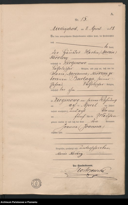 Obraz 18 z jednostki "Geburts-Haupt-Register"