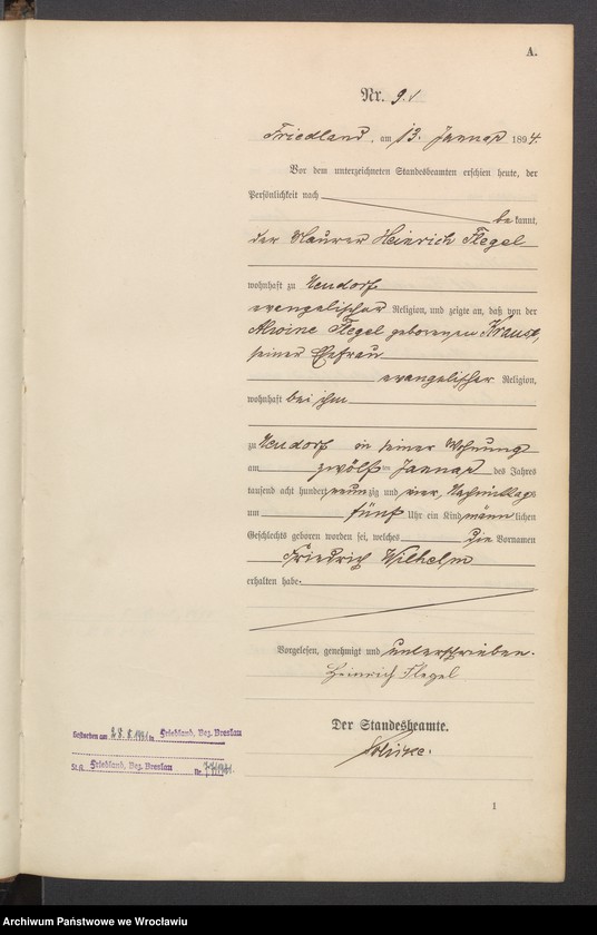 image.from.unit.number "Księga urodzeń USC Mieroszów (Friedland) 1894"