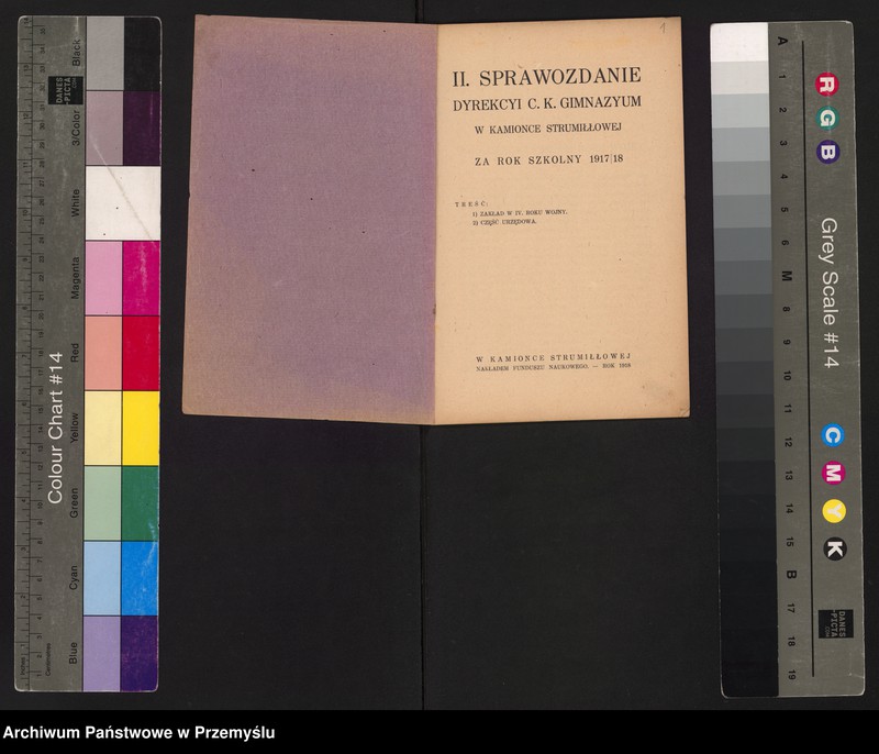 image.from.unit.number "II Sprawozdanie Dyrekcji C.k. Gimnazjum w Kamionce Strumiłowej za rok szkolny 1917/18"