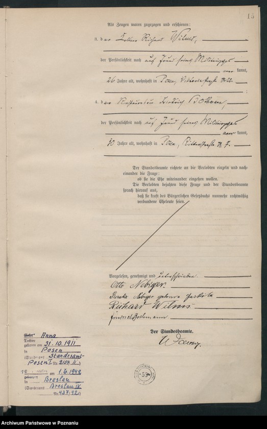 Obraz 17 z jednostki "Księga miejscowa małżeństw tom II [Rejestr główny małżeństw]"