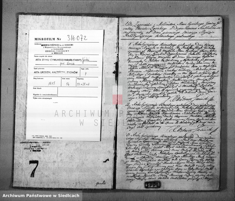 Obraz 3 z jednostki "Akta urodzin, małżeństw, zgonów"