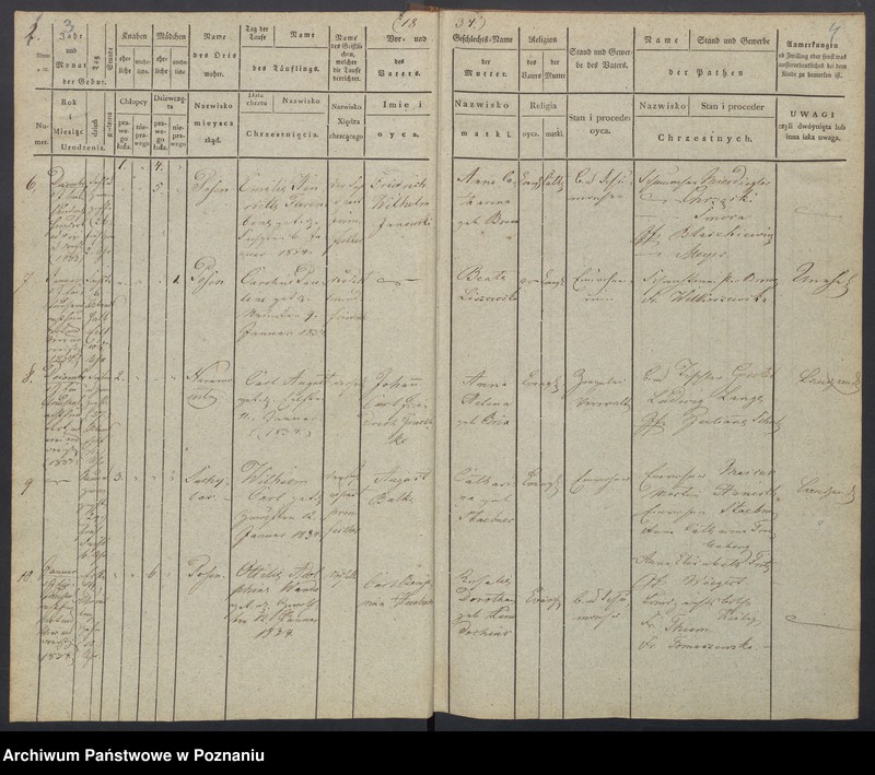 Obraz 5 z jednostki "[Akta urodzeń i chrztów, zgonów i pogrzebów, zapowiedzi i ślubów]"