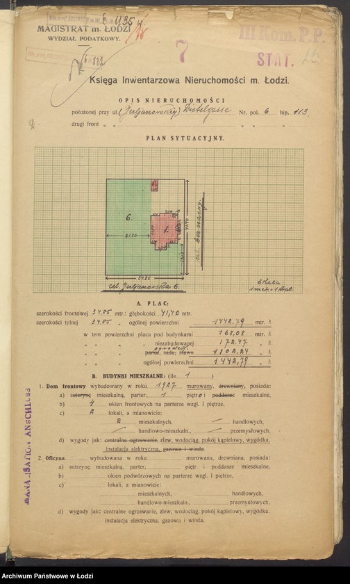 image.from.unit.number "Księga inwentarzowa nieruchomości m. Łodzi ul. Julianowska"