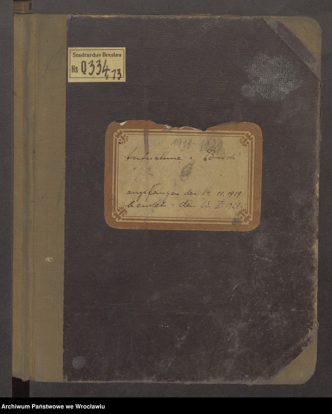 image.from.unit.number "Aufnahmebücher des früh. Kiserl. Kinderheims in Gräbschen"