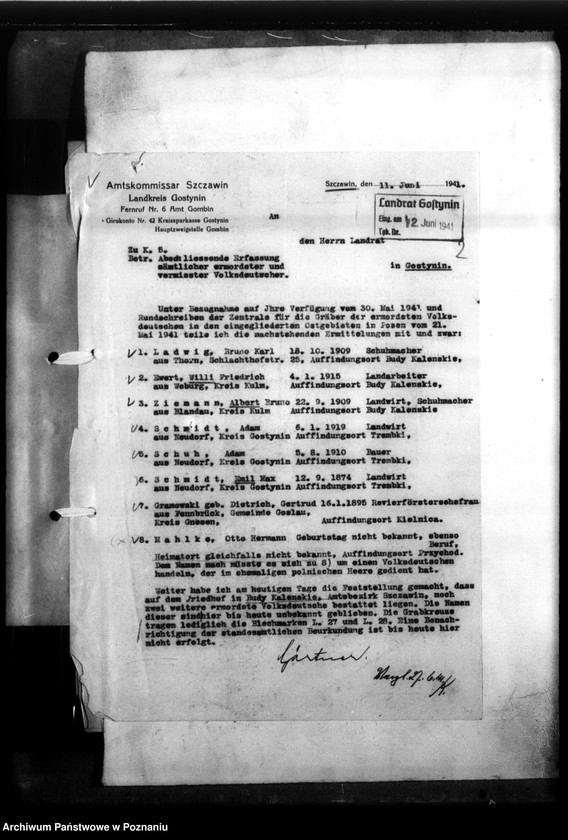 Obraz 6 z jednostki "Kreis Gostynin. Zgłoszenia zmarłych i zaginionych miejscowych Niemców w 1939 roku"