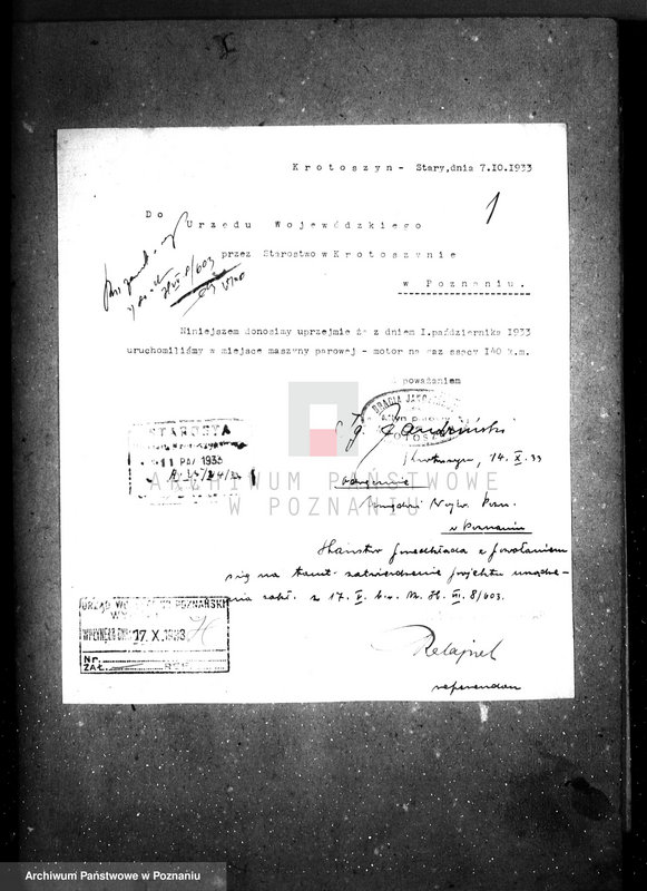 Obraz 6 z jednostki "Zatwierdzenie zakładu przemysłowego /młyna/ I. Jandzińskiego w Krotoszynie"