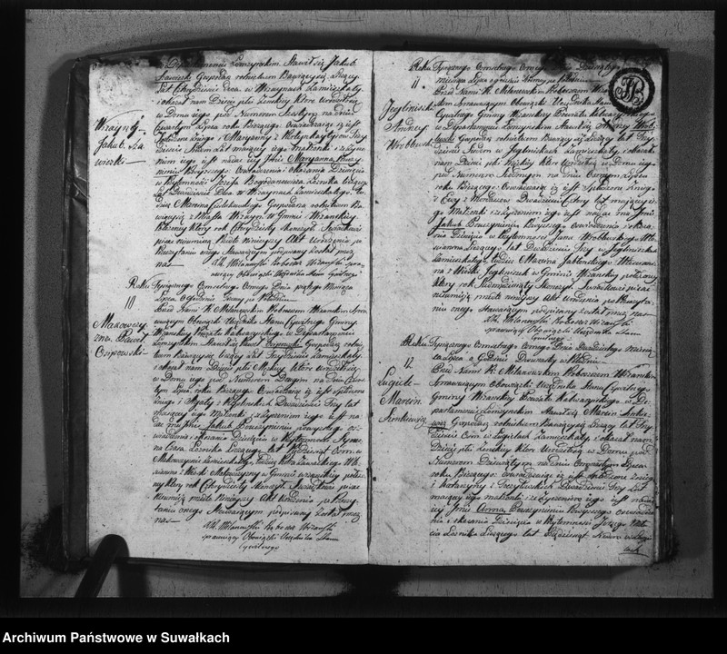 image.from.unit.number "Księga do zapisywania aktów cywilnych urodzenia gminy wiżajńskiey, departamentu łomżyńskiego, powiatu kalwaryjskiego"