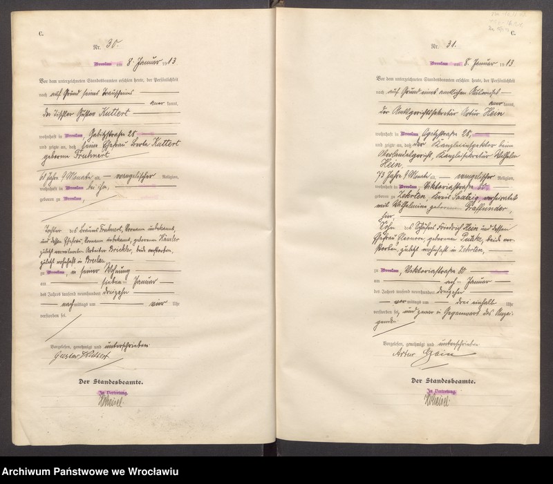 image.from.unit.number "Sterbe-Haupt-Register Breslau IV 1913 Band 1"