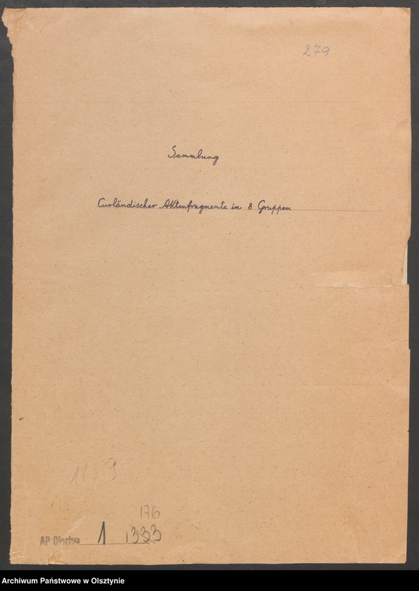 image.from.unit.number "Sammlung Curländischer Akten Aktenfragmenty in 8 Grupen t.1"